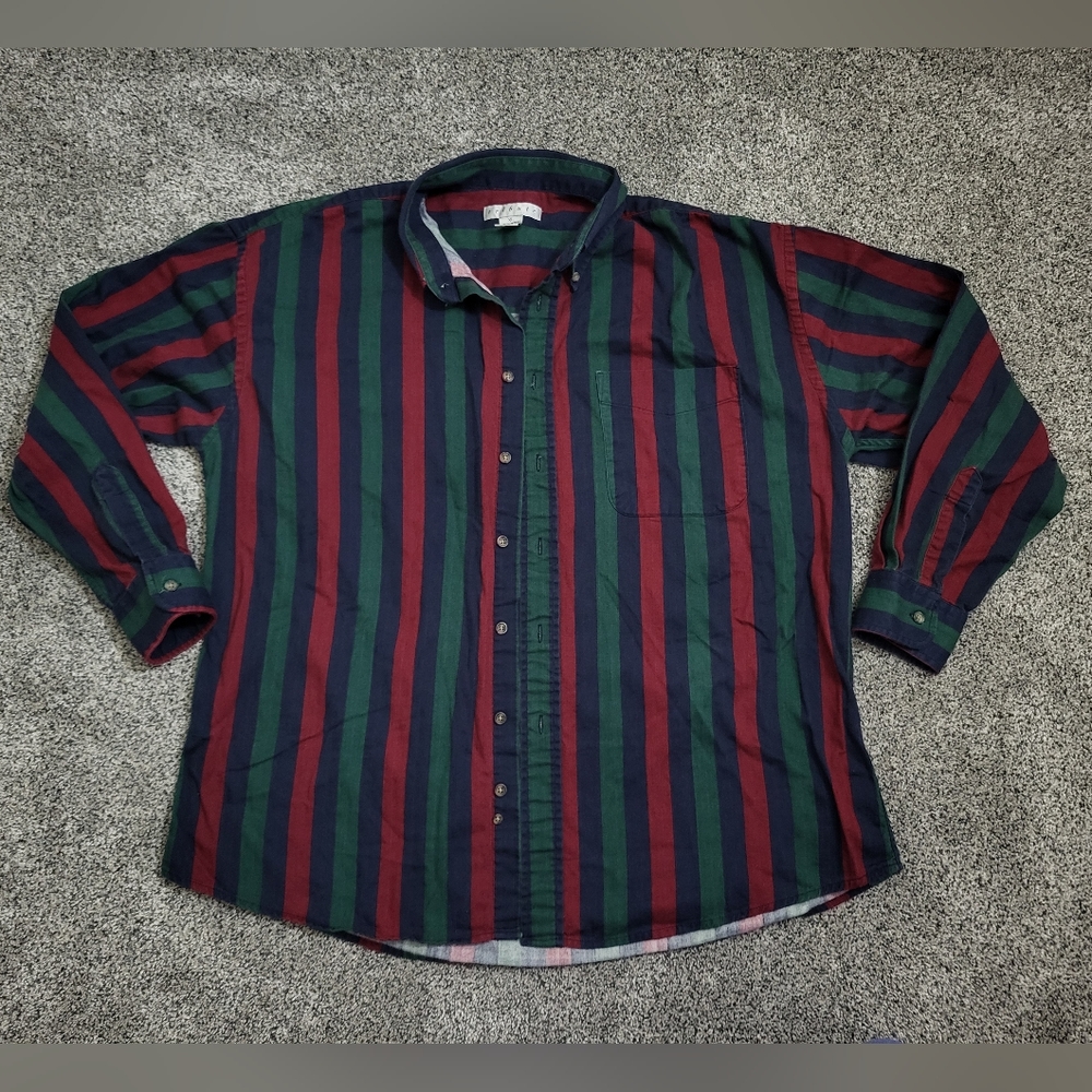 Tribute Button Down Striped Shirt Size XL